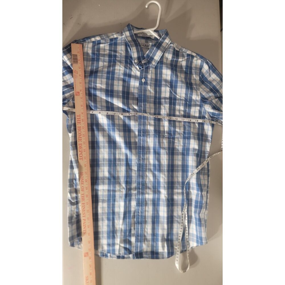 EUC Men's LL Bean Wrinkle Resistant Shirt Slightly Fitted Short Sleeve M Plaid - Picture 2 of 5